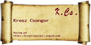Kresz Csongor névjegykártya